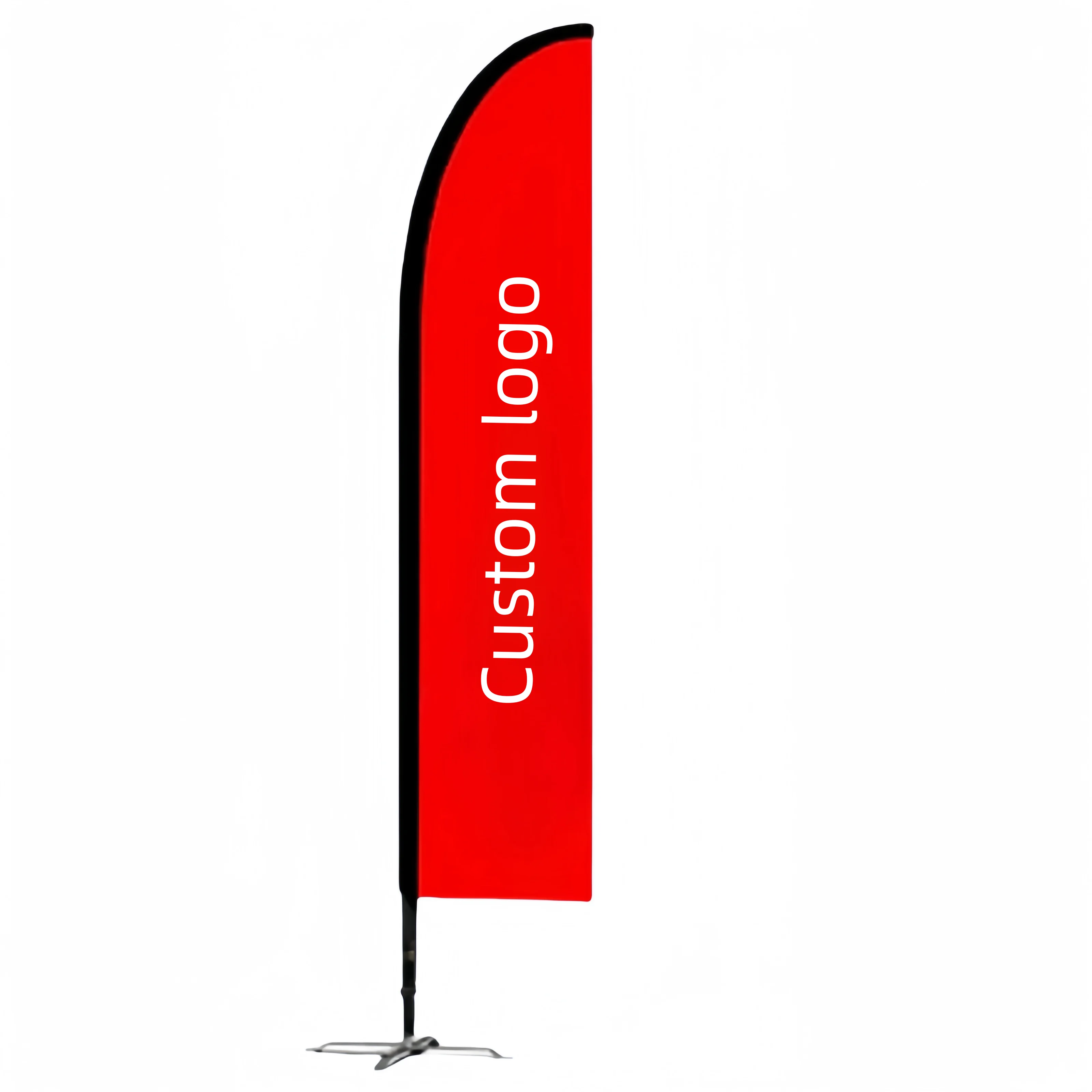 48h Fast Delivery Custom Double Sided Printing Outdoor Promotion Beach Open Feather Flag