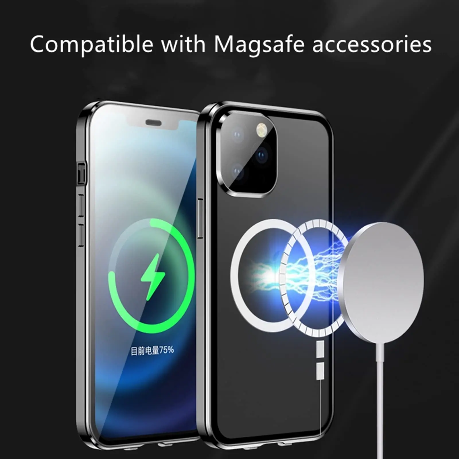 С Iphone 12 Pro Max Защитный Тонкий чехол Магнитный прозрачный сильные магниты для телефона Аксессуары мобильных телефонов T1 5