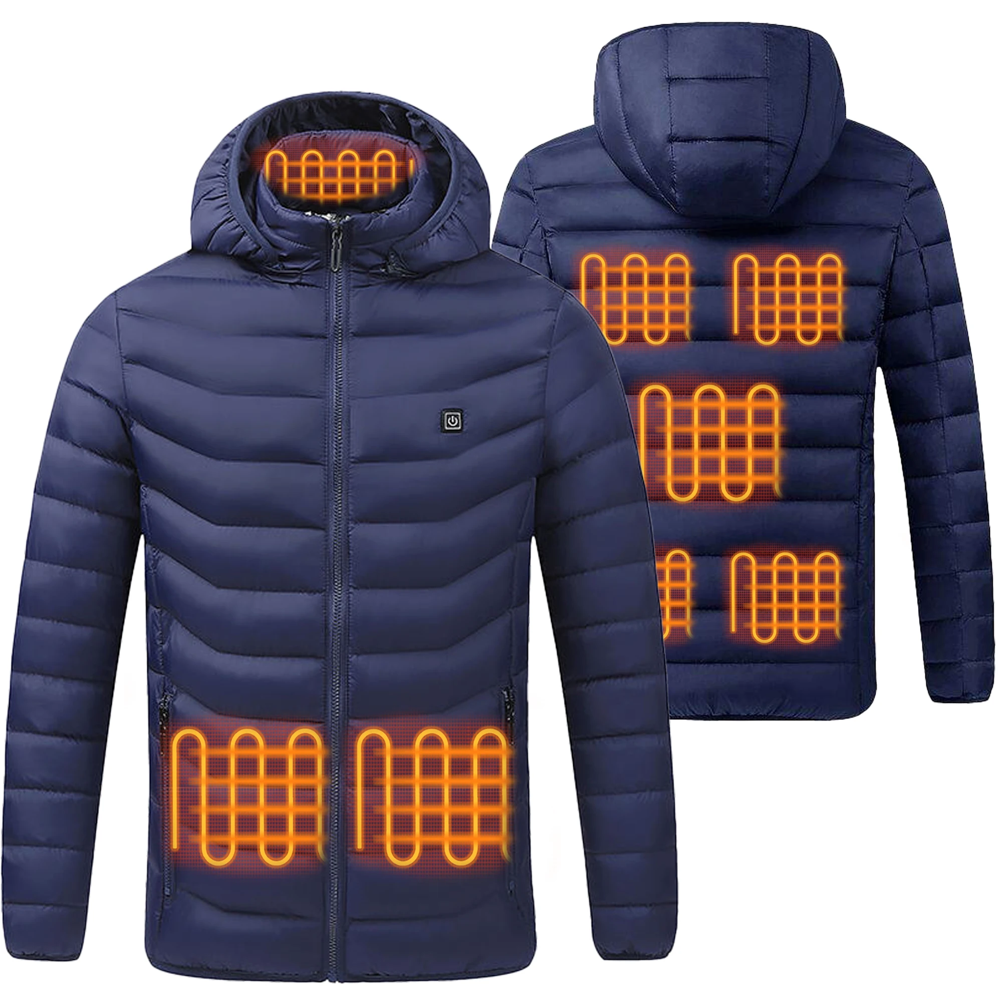 9 Heat Zones Rechargeable Electric Battery Heating Lightweight Heater Men Coats Waterproof Insulated Heated Jacket for Women