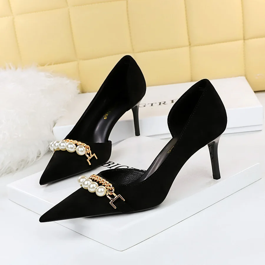 High Quality Beauty lady heels shoe Sexy woman pumps heel Pointed toe women wholesale