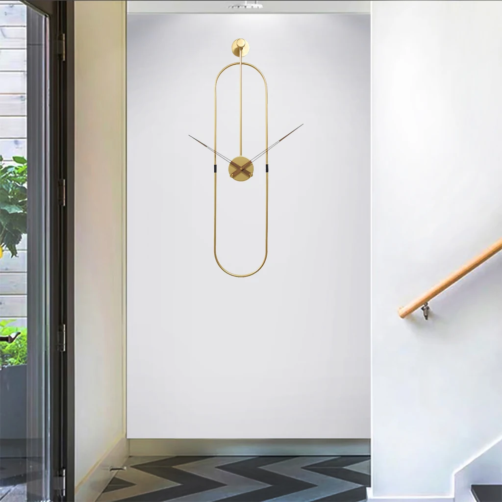 Modern fashion clock decorative Nordic living room metal decorative Spanish simple light luxury clock