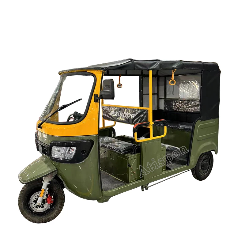 Трехколесный велосипед с открытым кузовом Bajaj Электрический трехколесный пассажирский E-rickshaw Tuktuk Авто такси