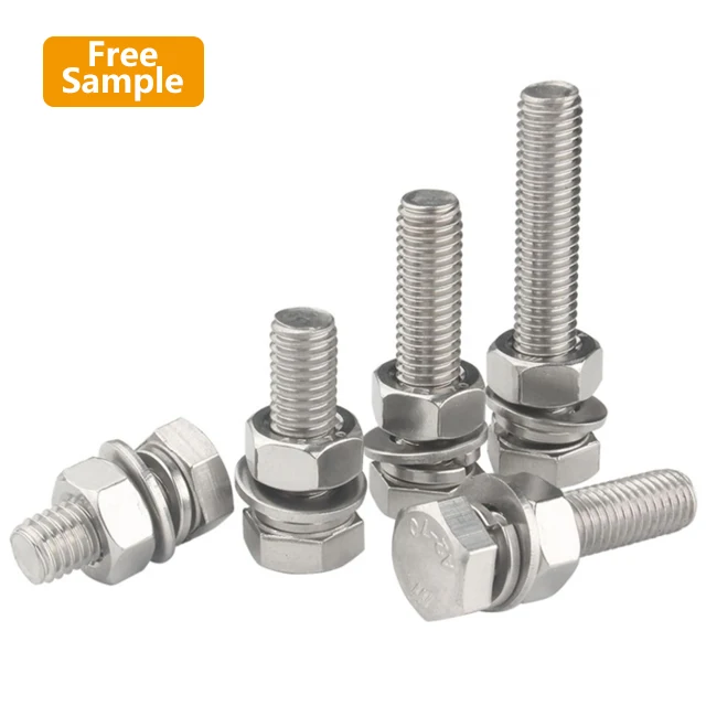 Free sample hex bolts and nuts washer 304 stainless steel bolt and nut kit bolts nuts washers