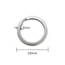 Stainless Diameter 28mm Flat Circular Keyring