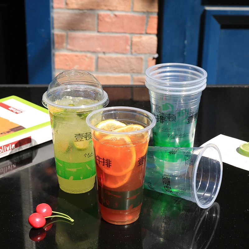 Hot Selling Eco-Friendly Large 570ml Clear Plastic Injection Disposable Coffee Cups with Logo Customized