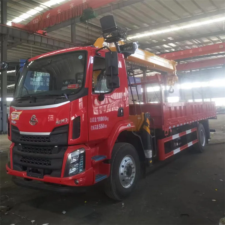 High Performance Dongfeng cargo truck with  10 Ton  straight arm Truck Mounted Crane boom trucks Lorry crane  manipulator crane