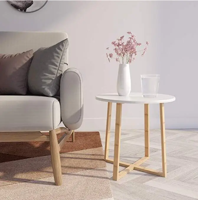 
Modern Round Side End Accent Coffee Table for Living Room Bedroom Balcony Family and Office 