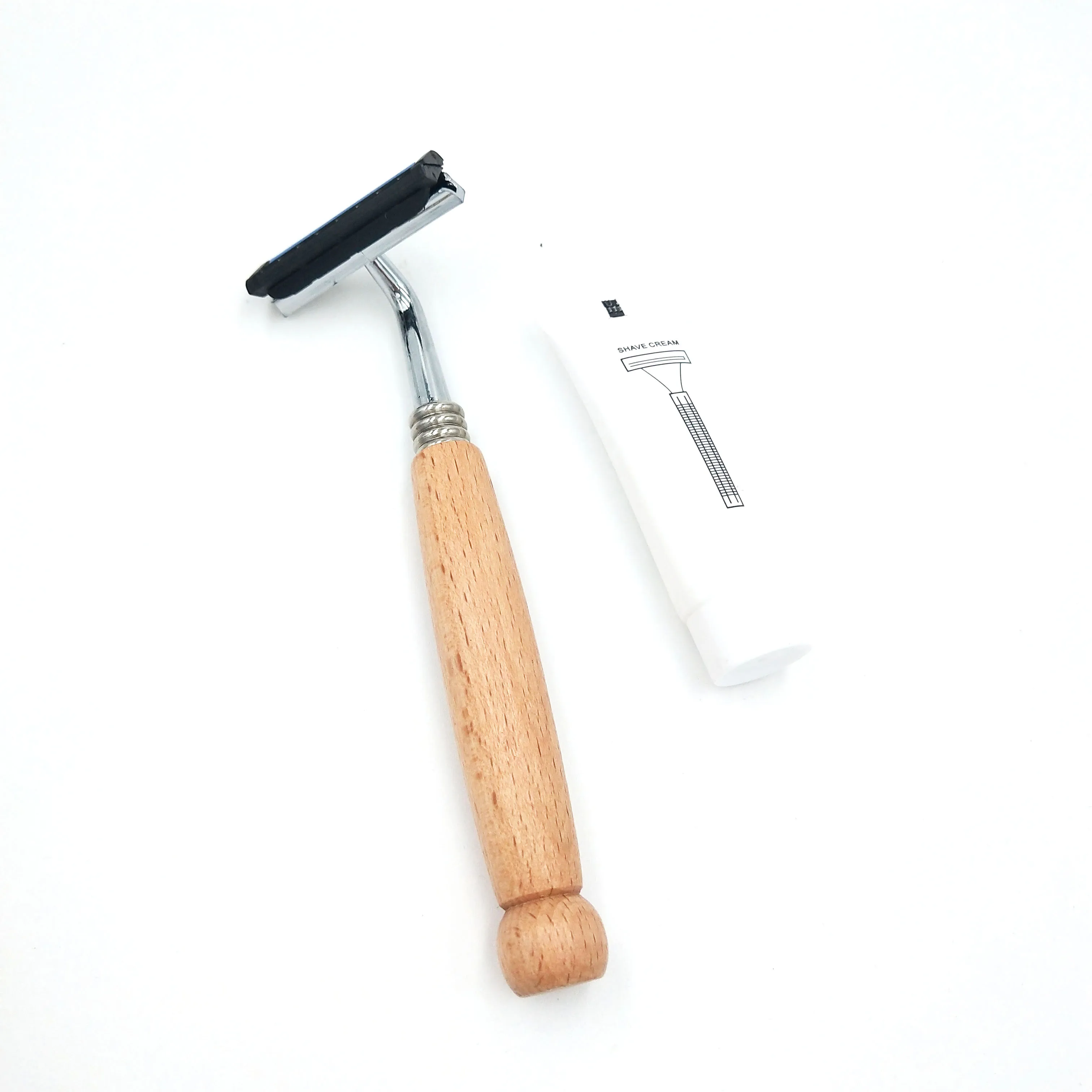 Disposable Bamboo Wooden Safety Handle Razor Shaving Razor Twin Blade Stainless Steel Blade Bamboo