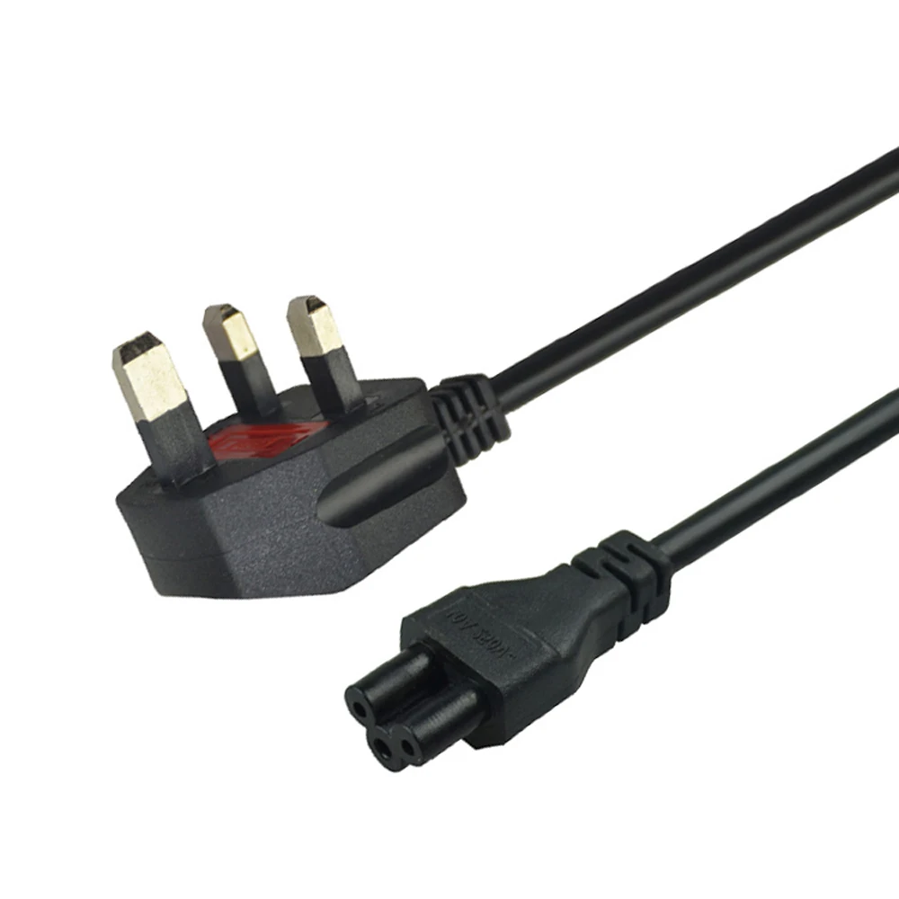UK AC Cable Power Cord Laptop Power Cable UK 3 Pin Plug Laptop Charger Power Cord 250V IEC C5