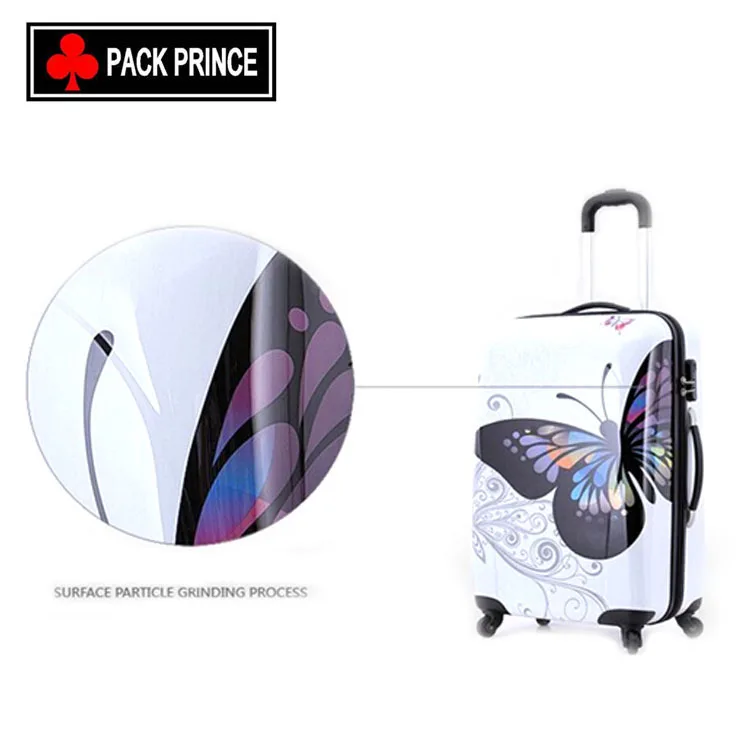 Butterfly Print Large Girl Hard Shell Case Suitcase