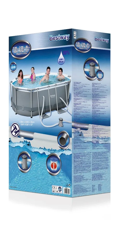 5614A  above ground plastic steel frame swimming pool outdoor family frame set power adult swimming pools For Garden