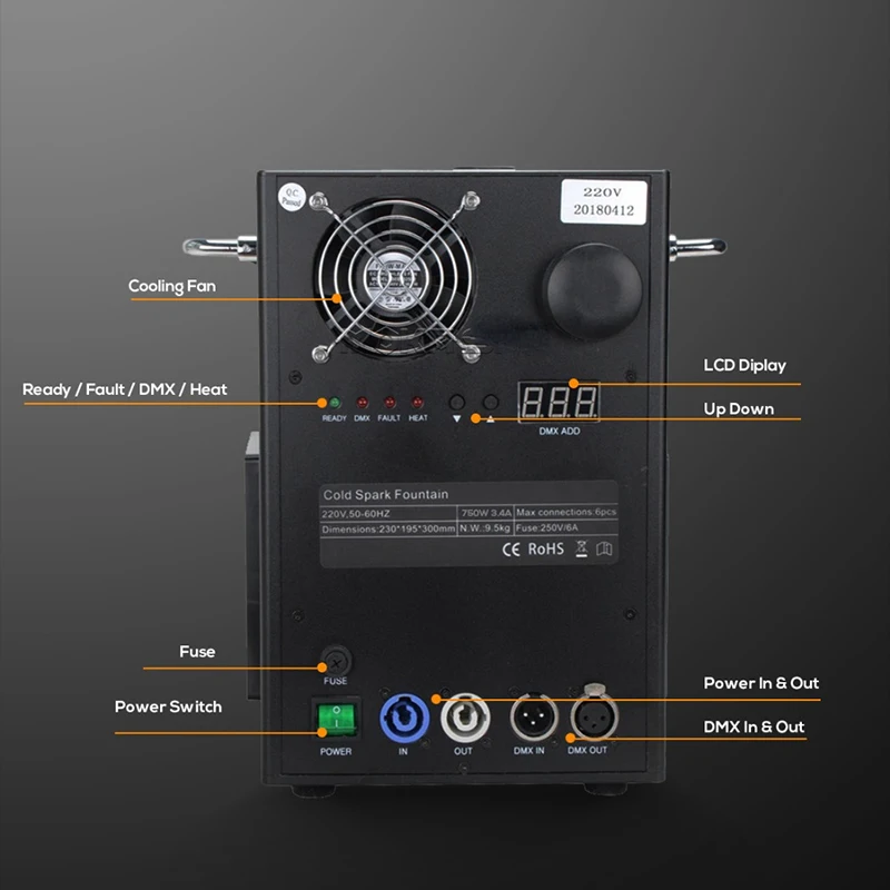 750W Stage Effect Cold Sparkler Fireworks Machine
