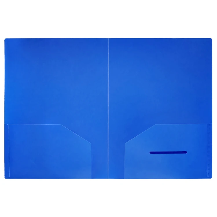 Custom Logo Printed A4 Size PP Plastic File Folder with 2 Pockets