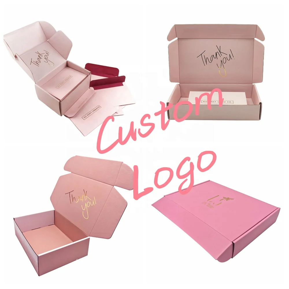  Large Pink Wholesale Custom Logo Cardboard Tuck Top Shipper Mailing Paper Corrugated Shipping Boxes For Dress