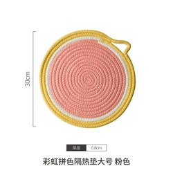 cotton place mats for kitchen table round logo customized place mats table mat dinner pad anti-slip heat resistant home decor
