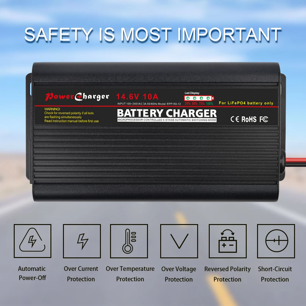 150W Smart battery charger 14.4V 10A lifepo4 Battery charger lipo