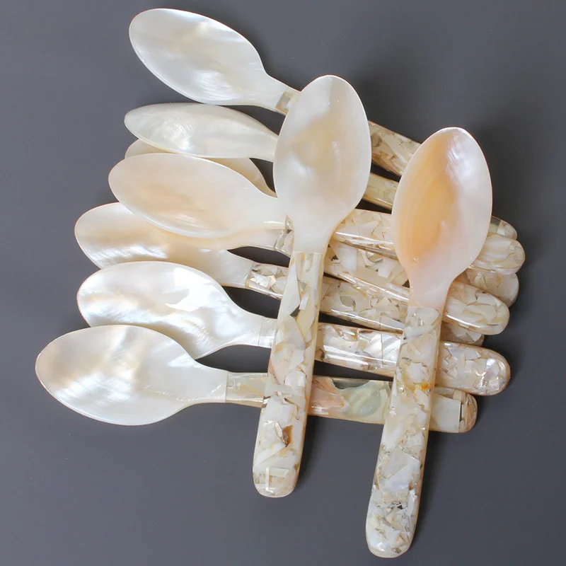 16Cm Mother Of Pearl Caviar Spoon Shell Spoon Pearl Coffee Dessert Spoon Teaspoon