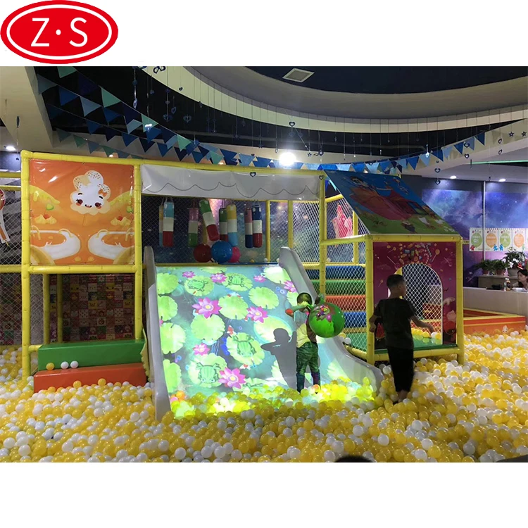 
Interesting kids game machine interactive projection interactive slide for ball pool 