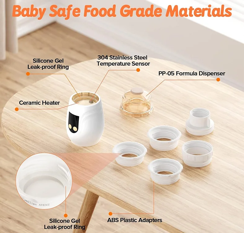 Hot Selling Fast Speed Portable Baby Milk Bottle Warmer for Travel Wireless Baby Feeding Bottle Warmer with 5 Levels Temperature