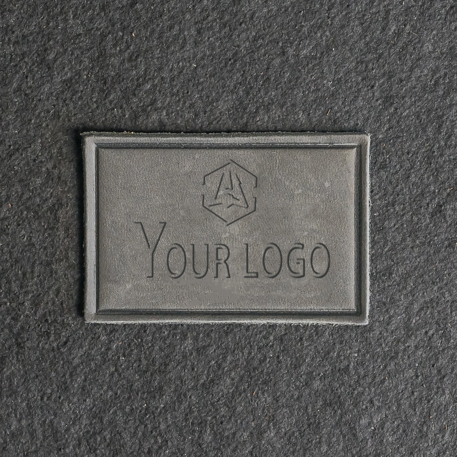Wholesale Factory embossed logo Heat press Jeans trucker hat leather patch
