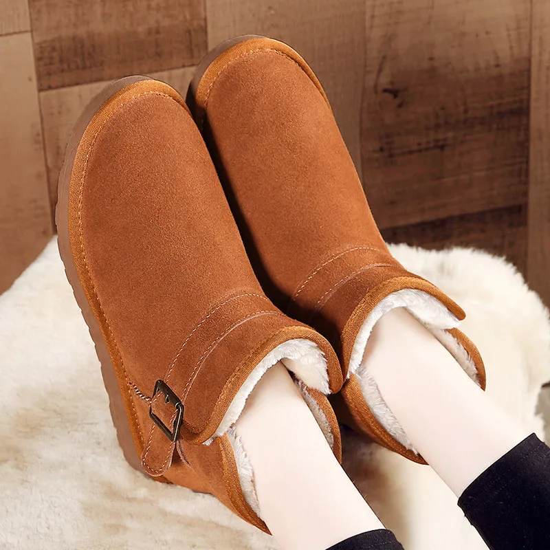 Snow Boots Trim Office &career Dress Shoe Cozy Footwear Comfortable Women Winter Flat Boots Shoes with Fur Holiday Wedding Party