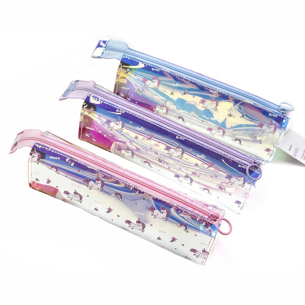 Прозрачный симпатичный пенал из ТПУ с единорогом для канцелярских принадлежностей простой студенческий высококачественный пенал на молнии