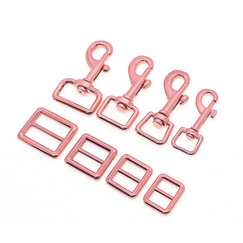 Tanai Gold Metal Quick Release Buckle Swivel Snap Clasp Hook Dog Collar Hardware Set Adjuster Slide Buckle D Ring for pet collar