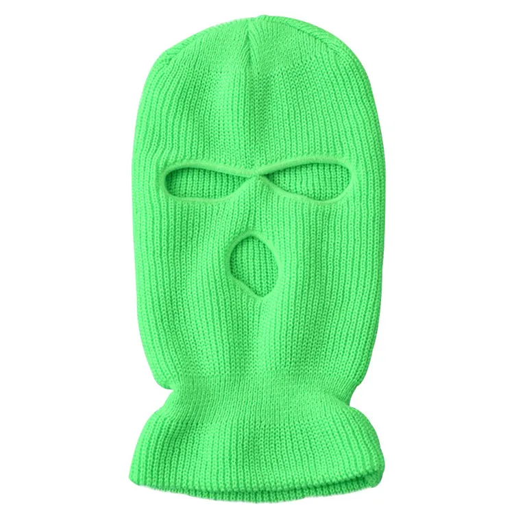 Adult Full Face Skimask Knit Neon Balaclava Custom Face Ski Mask Beanie Three Hole Winter Hats