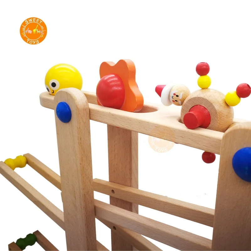 2021 new top selling kids Beech wood glide track toy for kids playing educational toys