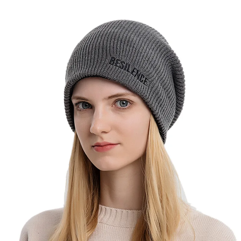 Winter unisex thickened warm Beanie Knit Hat Slouchy Skull Cap