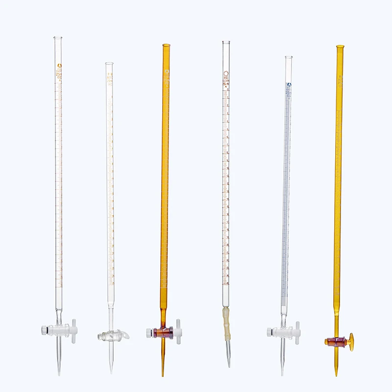 Laboratory 50ML Borosilicate Glass Burette With PTFE Straight Stopcock 5ml 10ml 25ml 50 ml100ml Laboratory Burette