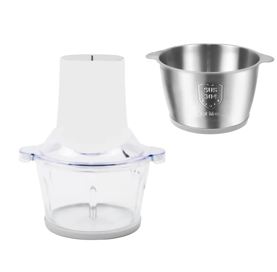 Kitchen Expert Food Processor 2 Bowl Meat Grinder & Food Chopper Electric Vegetable Chopper for fish/Vegetable/Baby Food