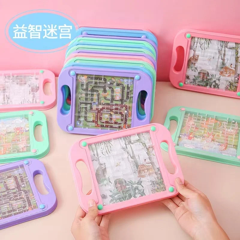 Kids Toy Maze Rolling Ball Toys Educational Handheld Balance Ball Board Games Kids Plastic Maze Balance Board Game