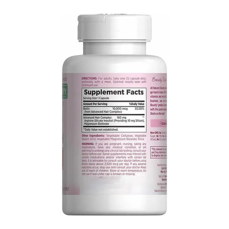 OEM Support Advanced Hair Complex Vitamin Supplement Support Thicker Hair Growth Biotin Capsules