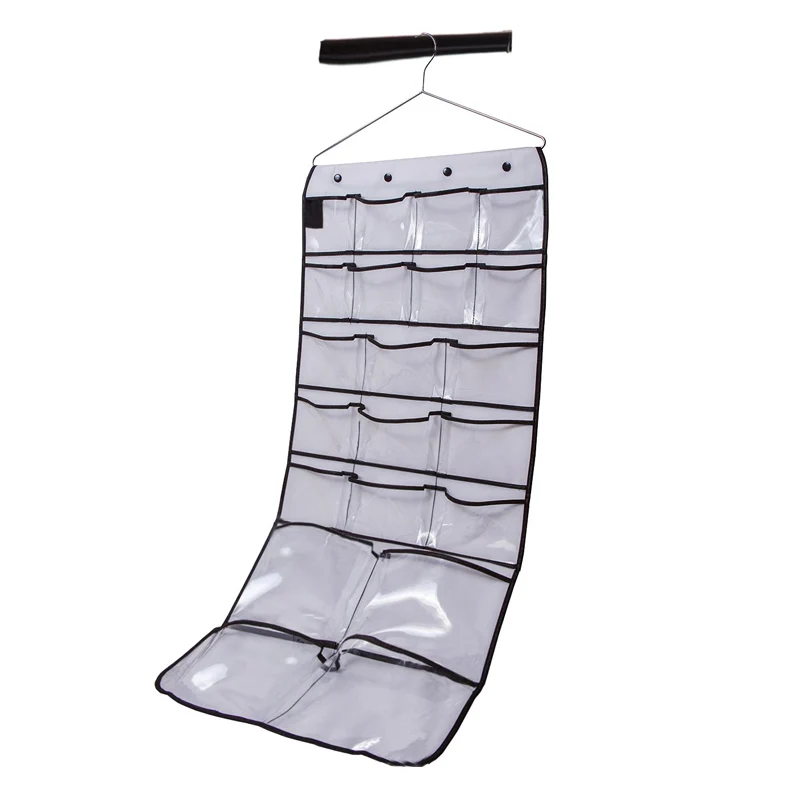24 Pocket Shoe Organizer Hanging Shoe Holder with 24 Extra Large Fabric Pockets for Storage Shoes Slippers