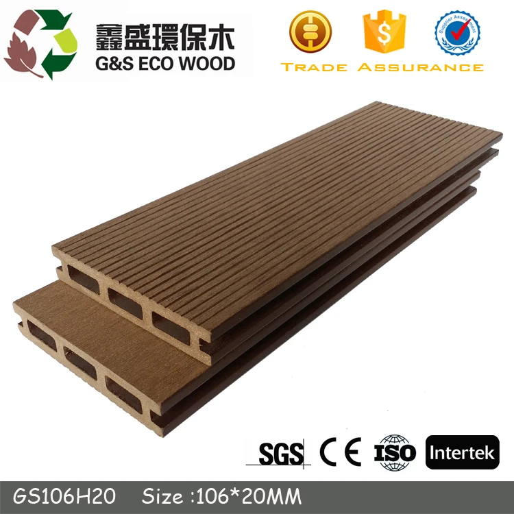 Outdoor raw material anti-uv wood plastic composite decking timber