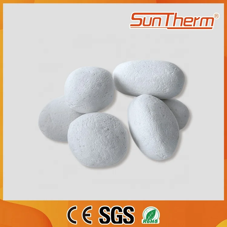 Fireplace Accessories Ceramic Fire Pebbles Refractory Stones White