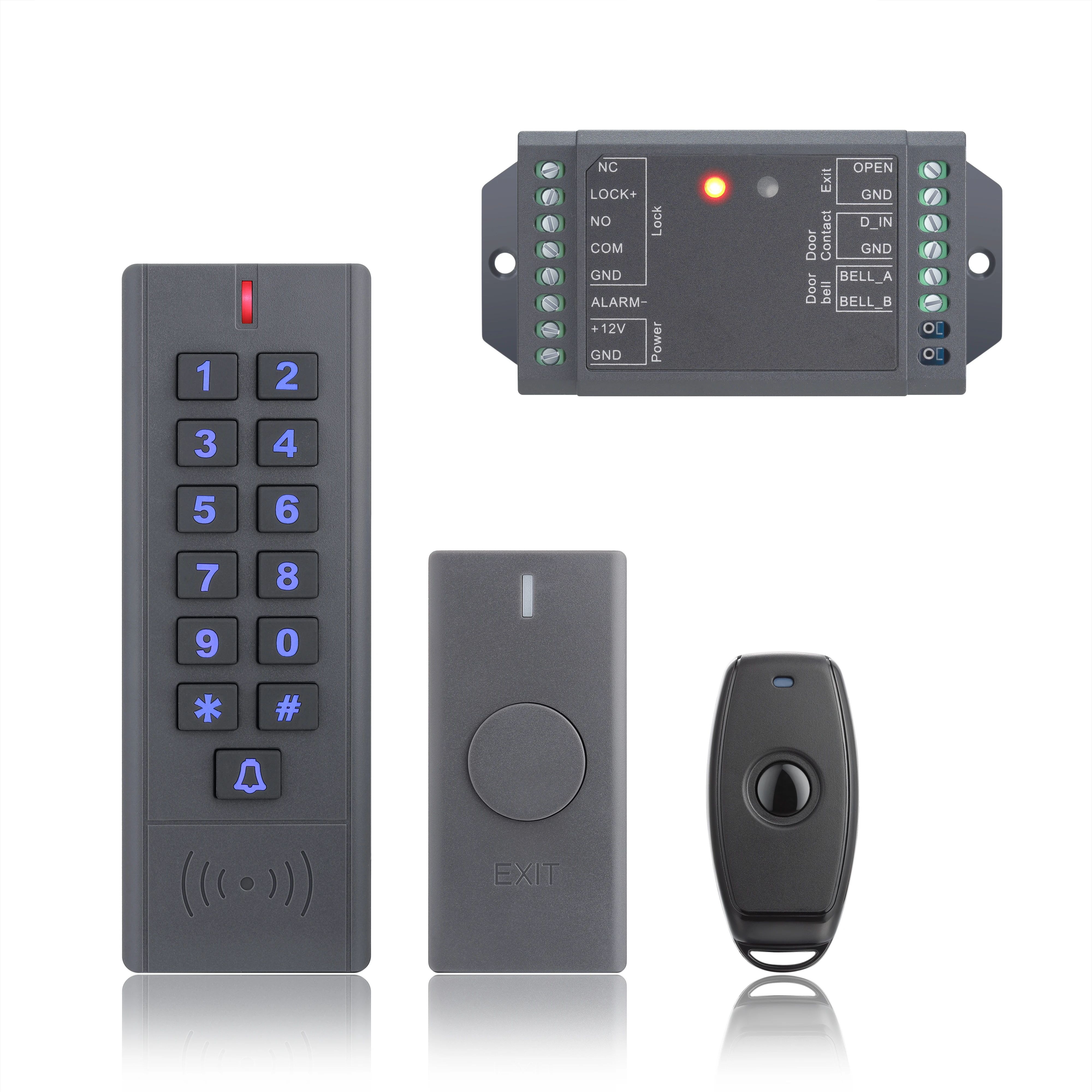 waterproof plastic standalone keypad door exit button wireless access controller kit