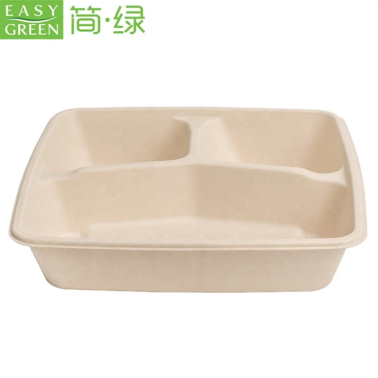 Easy Green disposable 3 compostable eco friendly takeaway food packaging