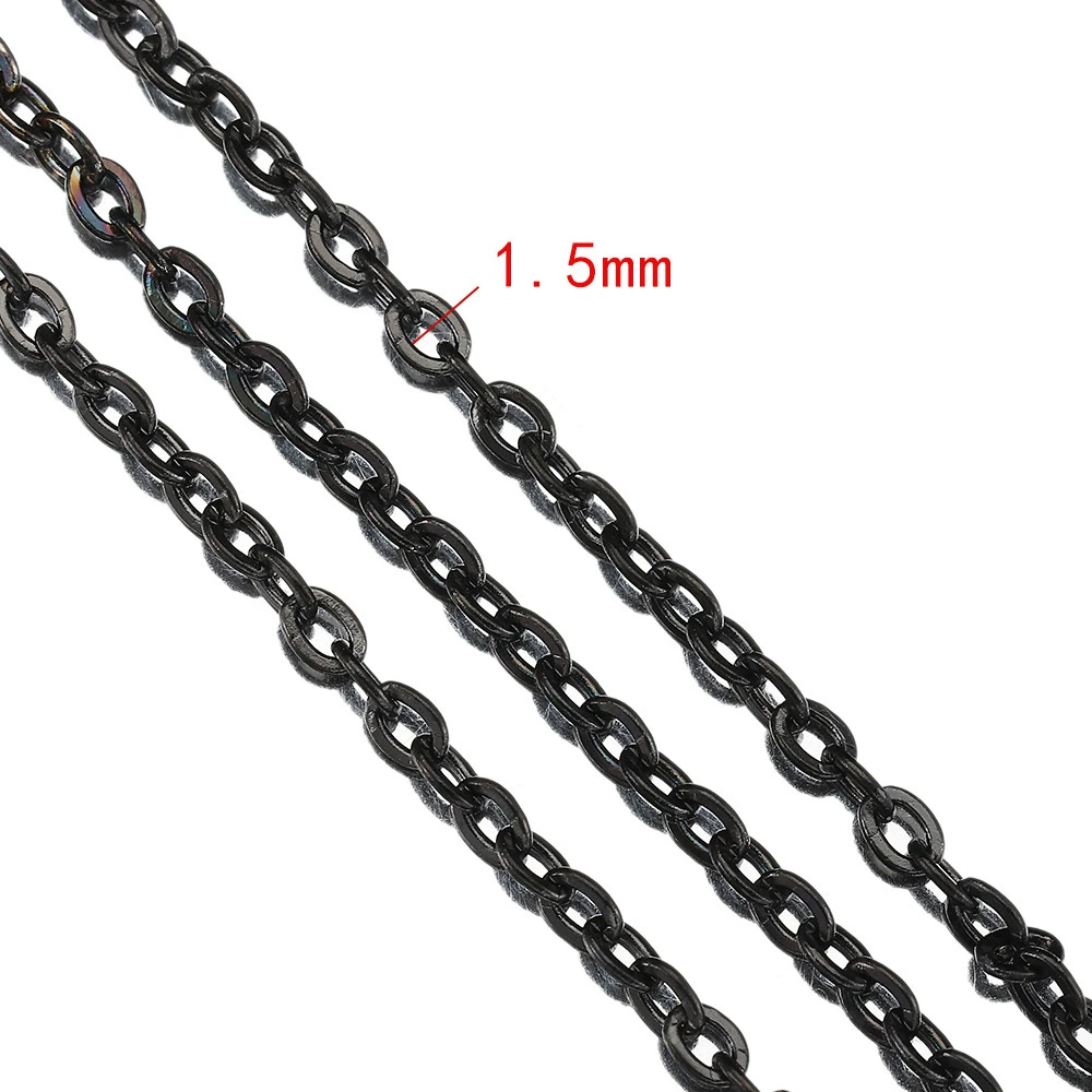Stainless Steel O Shape 1.5 mm Black Chains