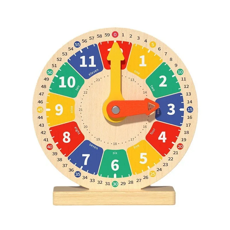 Детские Развивающие деревянные часы