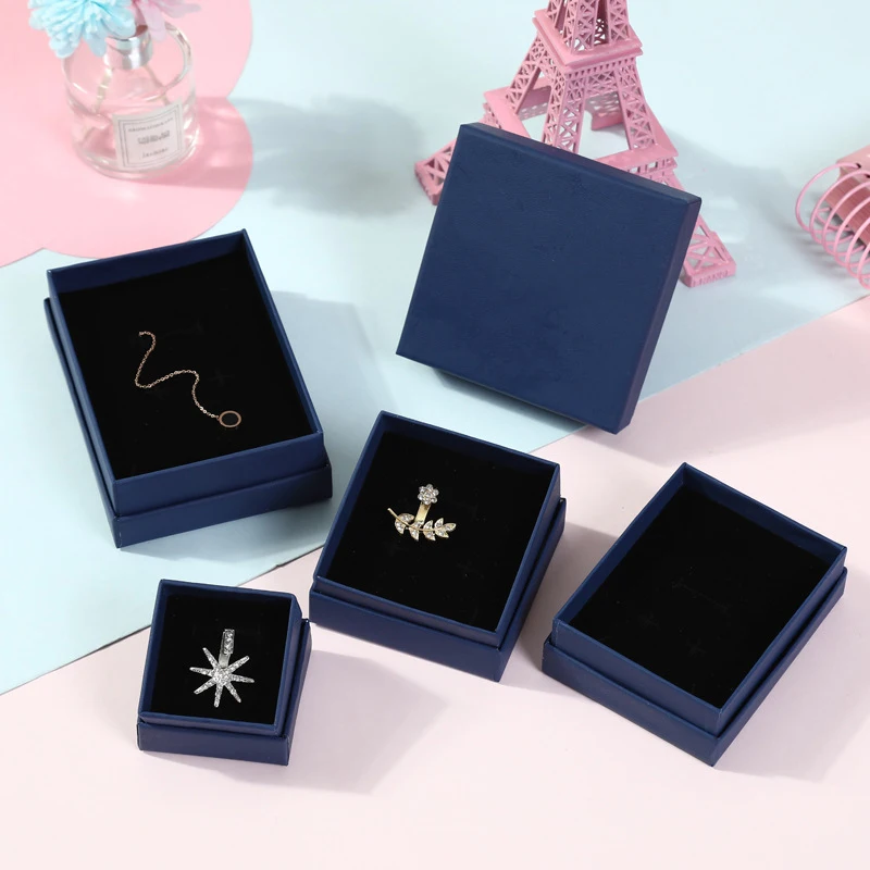 Wholesale Ring Necklace Box Paper Trinket Box Small Jewelry Organizer Earring Package Box