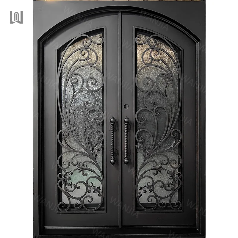 Top Rated Suppliers Front Entry Custom Doors OEM Iron Front Entry French Doors Wrought Iron French Doors
