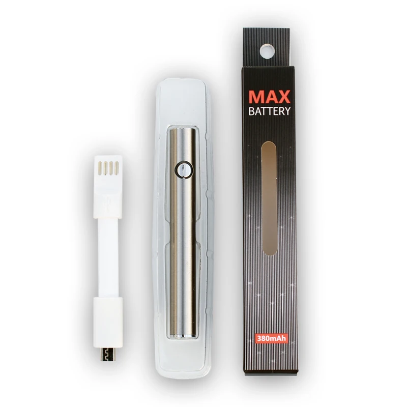  Горячие Макс батарея 510 нить 380mah CBD Vape ручка Подогрев напряжения Регулируемый