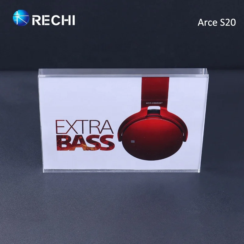 RECHI Custom Clear Acrylic Table Sign Holder Acrylic Price Display Holder Portrait A5 For Brand Promotion