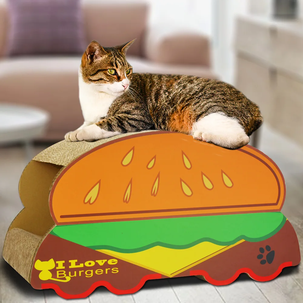 New Design Cat Toys Corrugated Paper Cardboard Cat Scratcher Car Shaped Room House Boxes School Bus Cat Scratcher Nest