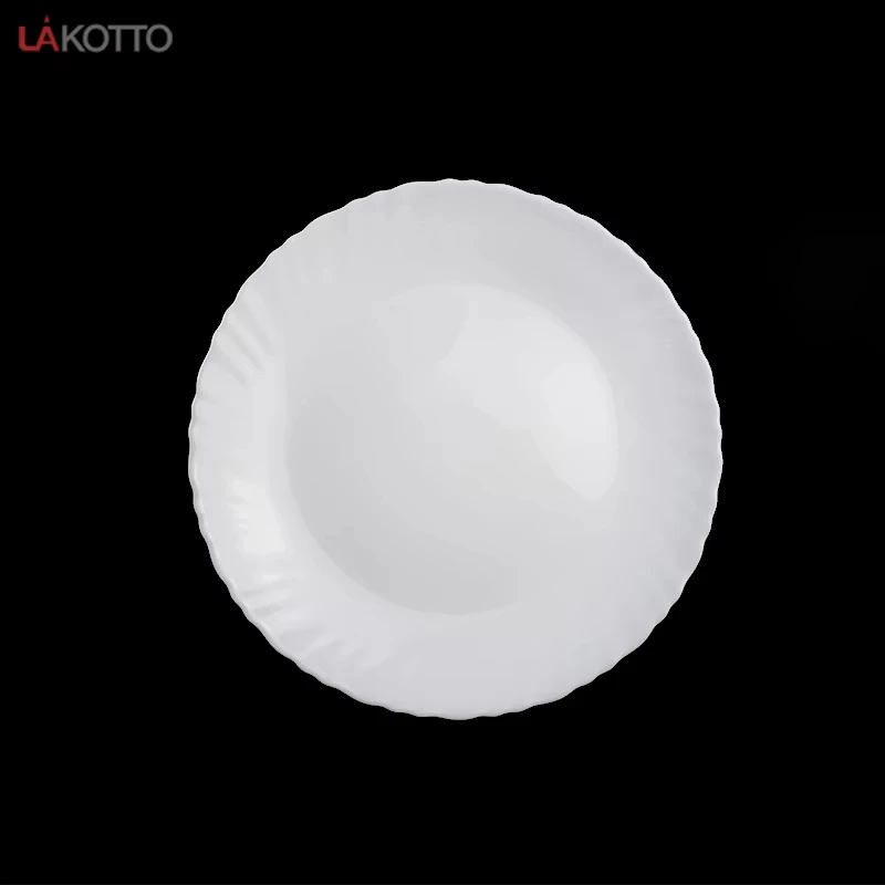 Wholesale Opal Glass Dinner Plate Set Customized Minimalist Restaurant Soup Dish Engraving New Classic Charger Home Use Free