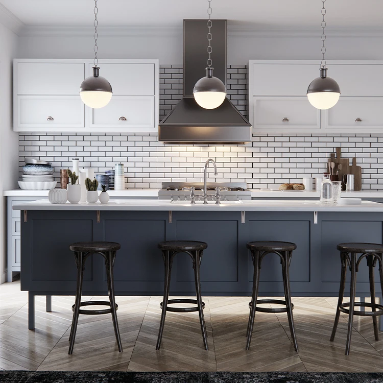 SANTOPOVA Cheap Price Affordable L Shape Kitchen Unit Cabinets Set Wholesale Complete Melamine Kitchen Units