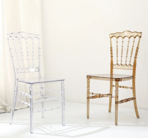 Modern Tiffany Chairs Bamboo Design Plastic Restaurant and Party Event Chair  Removable Feature