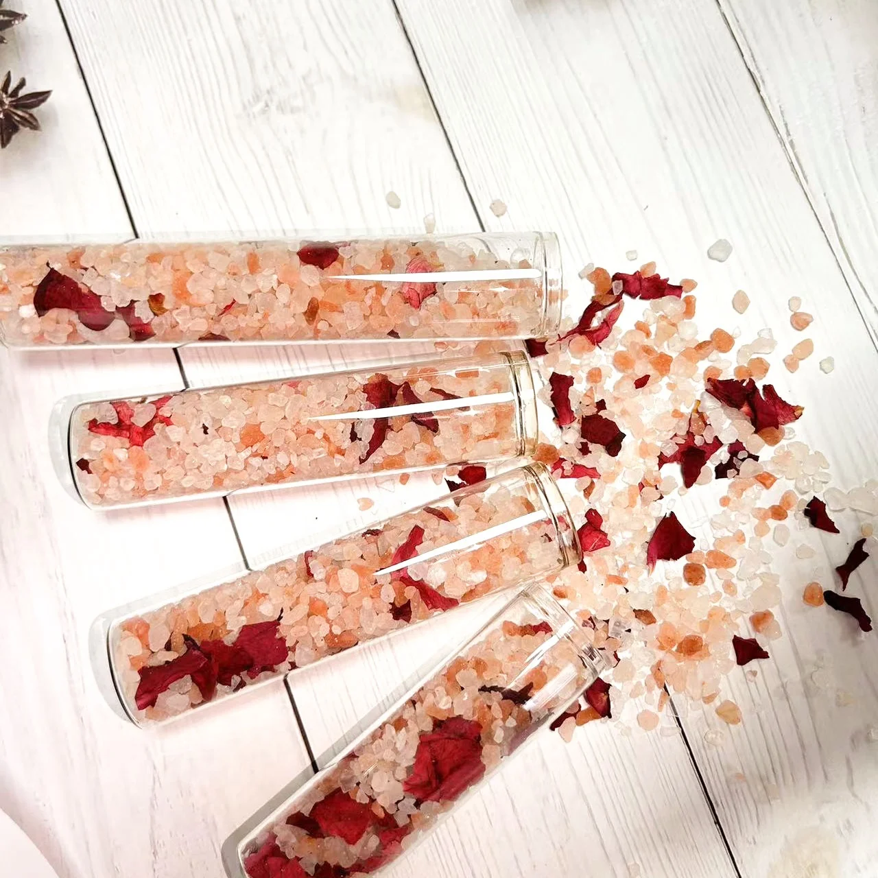 OEM Natural Organic Pure Vegan Mineral Dried Floral Bath Salts Salt Spa Hemp Crystal Gift Skin Care Himalayan Dead Sea Bath Salt